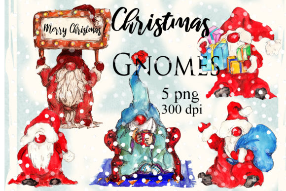 Download Watercolor Christmas Gnomes Pack - Christmas Collection