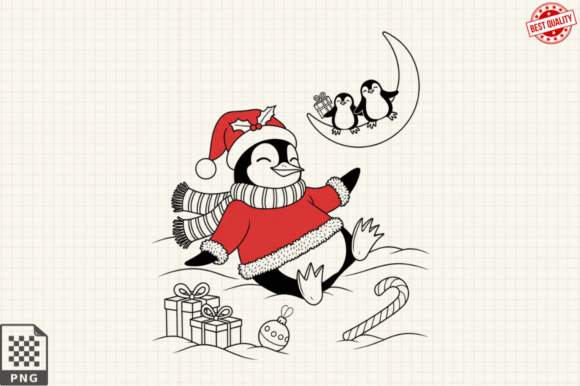 Download Dressed for Christmas Baby Penguin PNG - Christmas Collection