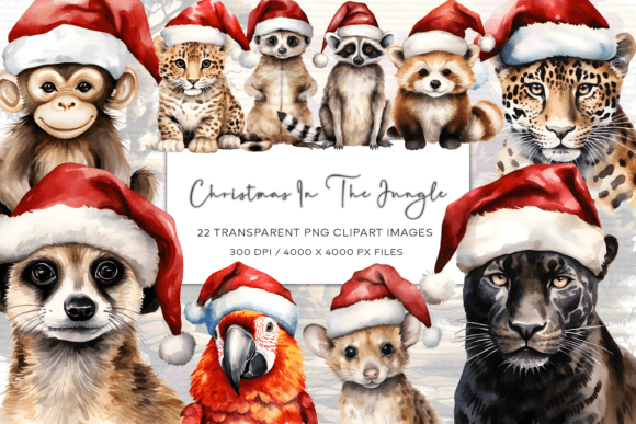 Download Christmas Jungle Animals Clipart - Christmas Collection