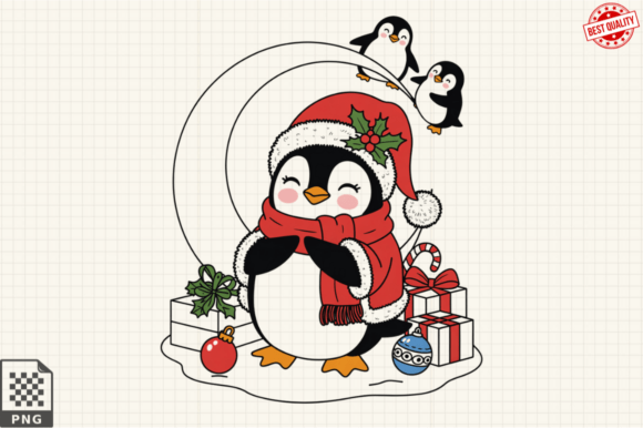 Download Dressed for Christmas Baby Penguin PNG - Christmas Collection