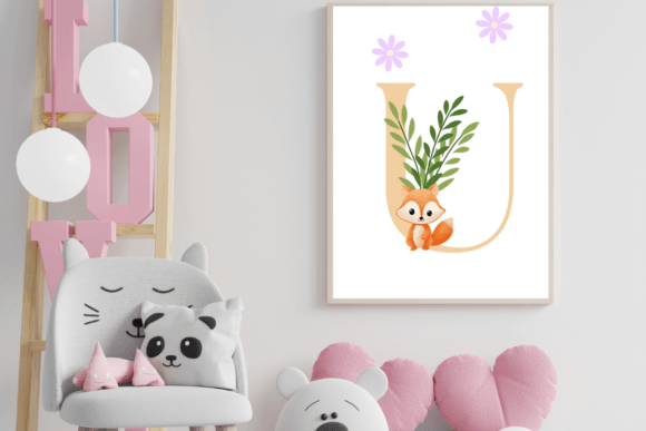 Download Decorative Letter U with Animal Wall Art - Animal wall art Collection