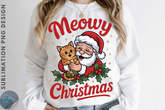 Download Meowy Christmas Santa Cat Christmas PNG - Christmas Collection