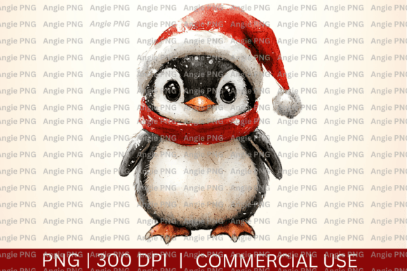 Download Watercolor Christmas Penguin PNG - Christmas Collection