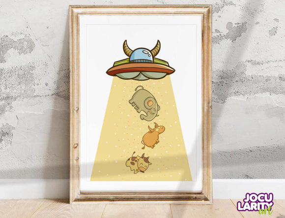 Download Cute Kawaii "UFO Animal Wall Art - Animal wall art Collection