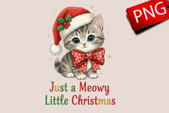 Download Christmas Vintage Cat Santa PNG - Christmas Collection