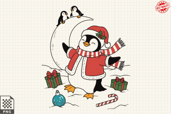 Download Dressed for Christmas Baby Penguin PNG - Christmas Collection