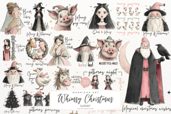 Download Whimsical Christmas Clipart Png Bundle - Premium Resources