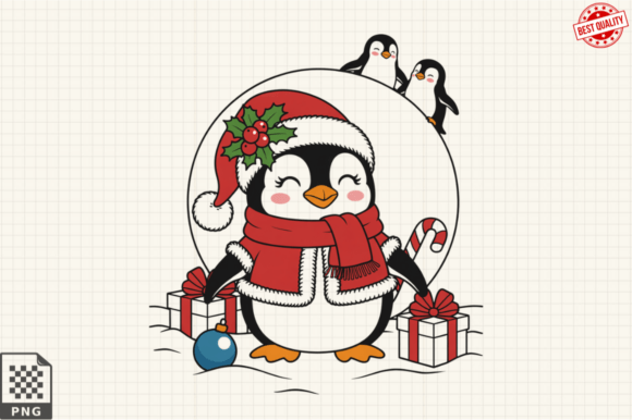 Download Dressed for Christmas Baby Penguin PNG - Christmas Collection