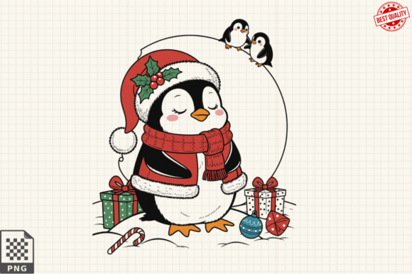 Download Dressed for Christmas Baby Penguin PNG - Christmas Collection