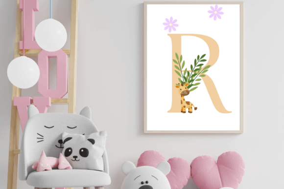 Download Decorated Letter R with Animal Wall Art - Animal wall art Collection