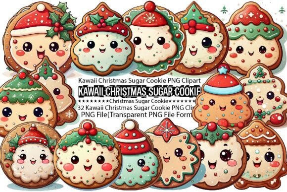 Download Kawaii Christmas Sugar Cookie PNG Bundle - Christmas Collection