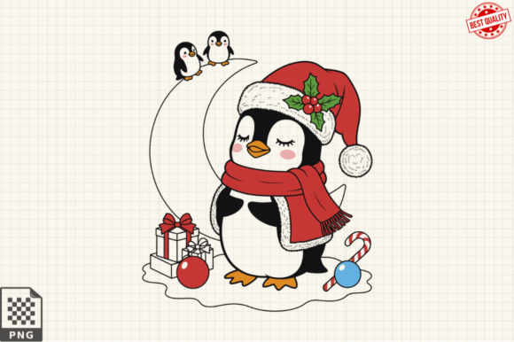 Download Dressed for Christmas Baby Penguin PNG - Christmas Collection
