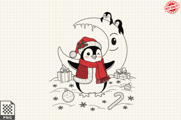 Download Dressed for Christmas Baby Penguin PNG - Christmas Collection
