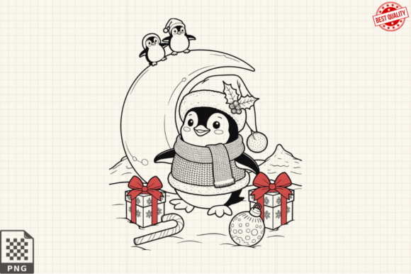 Download Dressed for Christmas Baby Penguin PNG - Christmas Collection