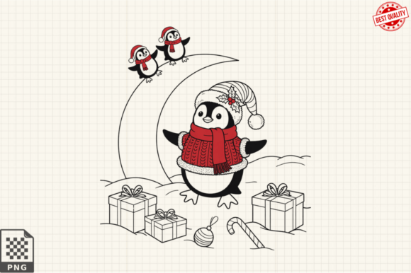 Download Dressed for Christmas Baby Penguin PNG - Christmas Collection