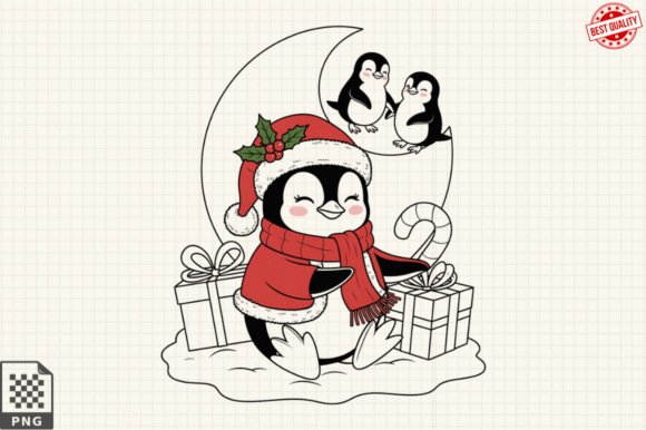 Download Dressed for Christmas Baby Penguin PNG - Christmas Collection