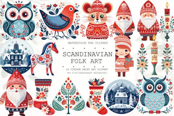 Download Christmas Scandinavian Folk Art Bundle - Christmas Collection