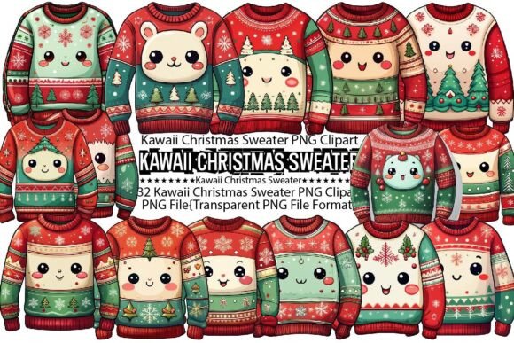 Download Kawaii Christmas Sweater Sublimation - Christmas Collection