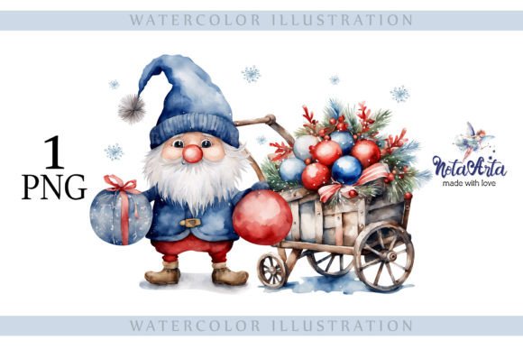 Download Watercolor Christmas Gnomes, Santa's Gnome - Christmas Collection