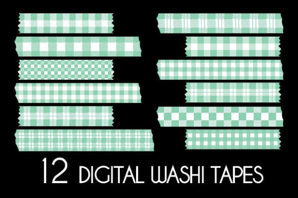 Download Mint Plaid Washi Tapes Patterns - Washi tapes patterns Collection