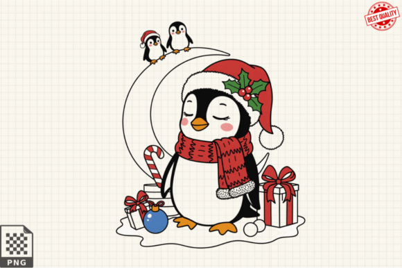 Download Dressed for Christmas Baby Penguin PNG - Christmas Collection