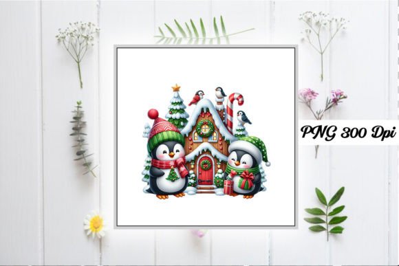 Download Christmas Funny Penguin House Clipart - Christmas Collection