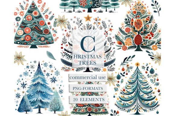 Download Scandinavian Folk Christmas Tree Clipart - Christmas Collection
