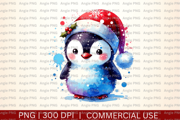 Download Watercolor Christmas Penguin PNG - Christmas Collection