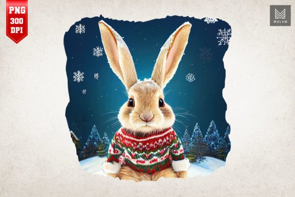 Download Cute Rabbit in Christmas Sweater - Christmas Collection