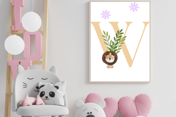 Download Decorative Letter W with Animal Wall Art - Animal wall art Collection