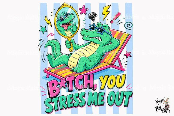 Download Funny Stressed Crocodile Summer PNG - Crocodile Collection