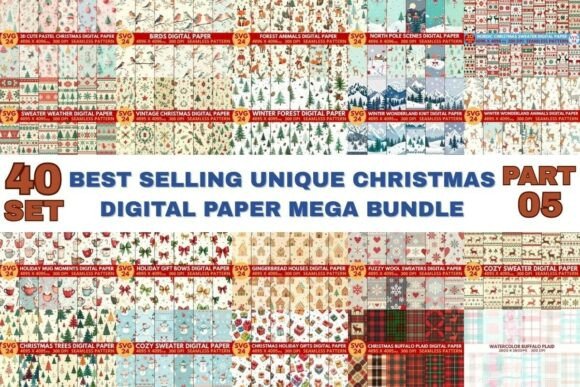 Download Amazing Christmas Digital Paper Bundle - Christmas Collection