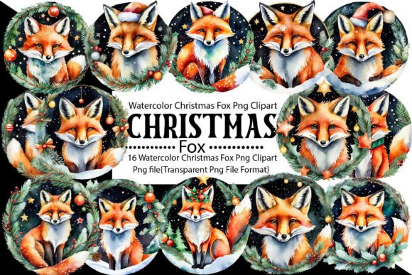 Download Watercolor Christmas Fox Bundle - Christmas Collection