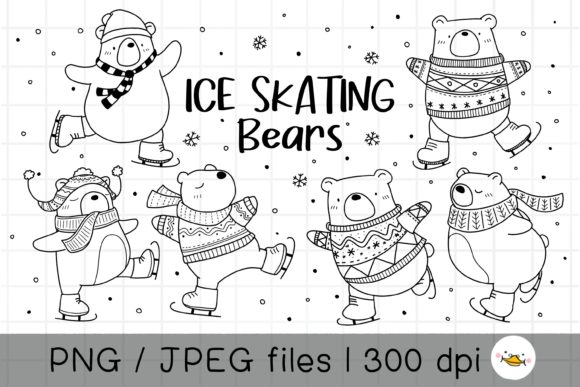 Download Ice Skating Bear Clipart, Christmas Bear - Christmas Collection