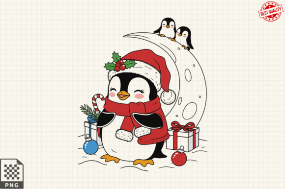 Download Dressed for Christmas Baby Penguin PNG - Christmas Collection
