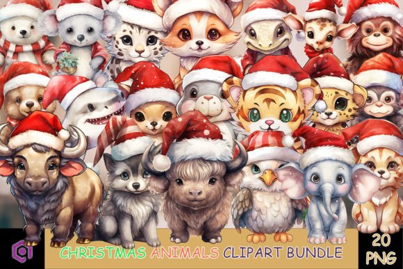Download Christmas Animals Clipart Bundle - Christmas Collection