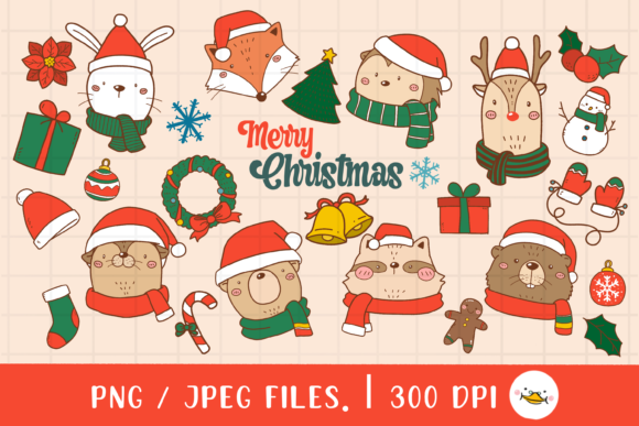 Download Merry Christmas Woodland Animal Clipart - Christmas Collection