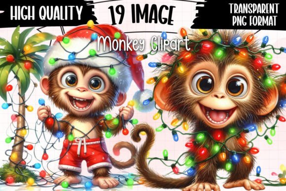 Download Monkey Clipart Christmas Monkey Tropical - Christmas Collection