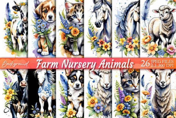 Download Watercolor Farm Nursery Animal Wall Art - Animal wall art Collection